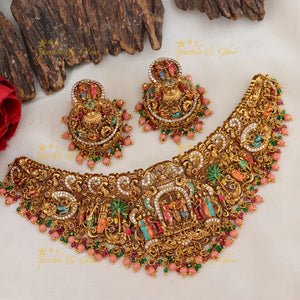 Elegant Temple Choker Necklace - Ideal for Weddings