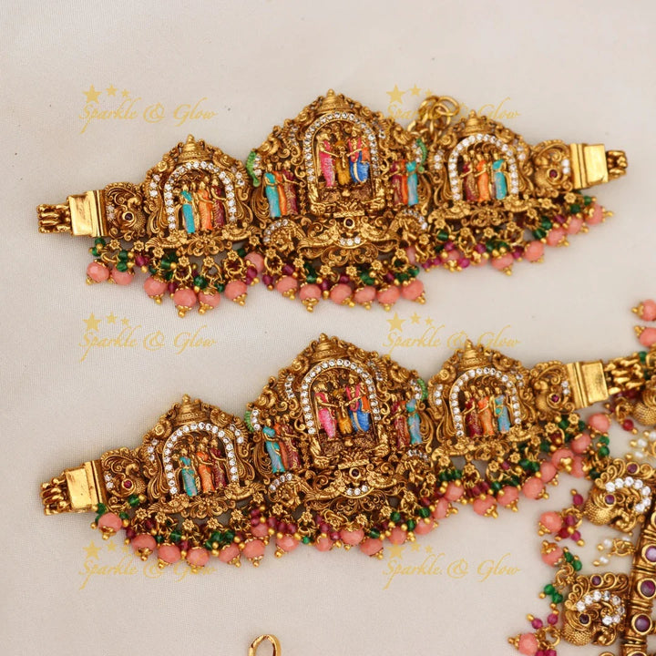 Exquisite Meenakari Temple Bridal Jewellery Set