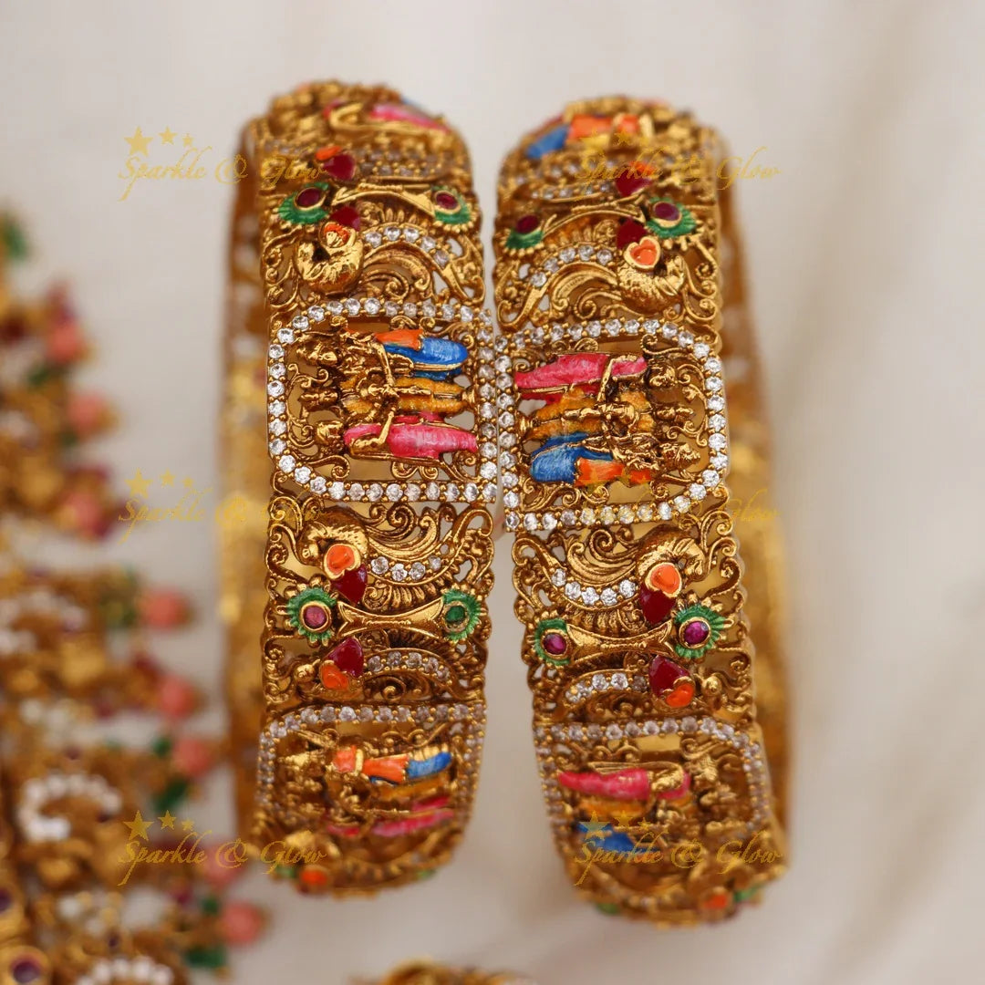 Exquisite Meenakari Temple Bridal Jewellery Set