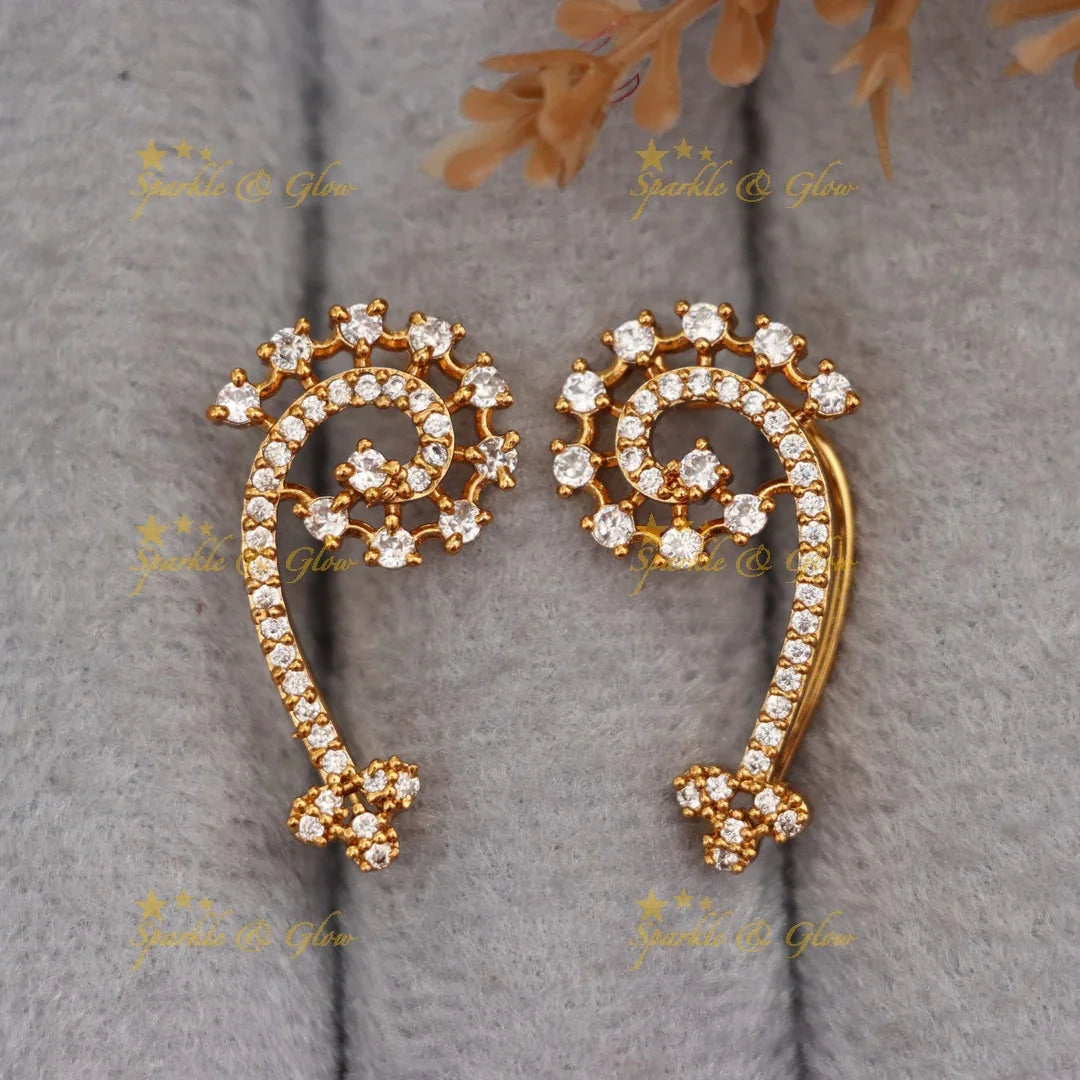 Elegant Gold Stone Earcuff for Unforgettable Weddings