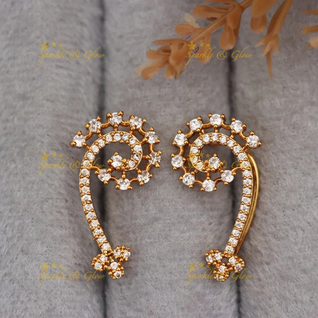Elegant Gold Stone Earcuff for Unforgettable Weddings