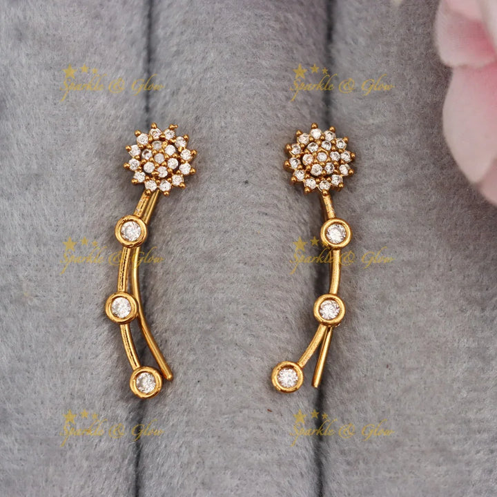 Gold Floral Earcuff for Weddings & Festive Occasions