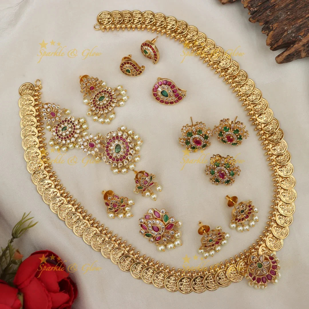 Exquisite Temple Long Necklace Set for Festive Elegance