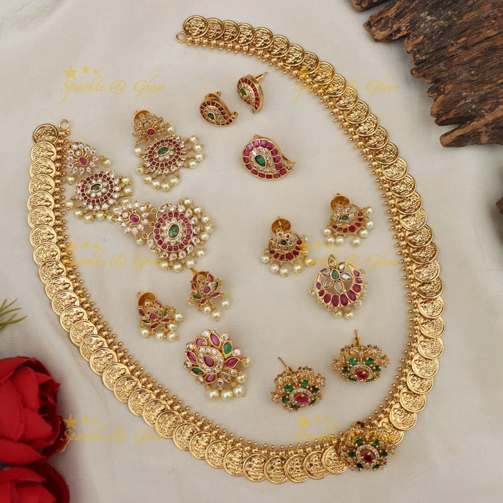Exquisite Temple Long Necklace Set for Festive Elegance