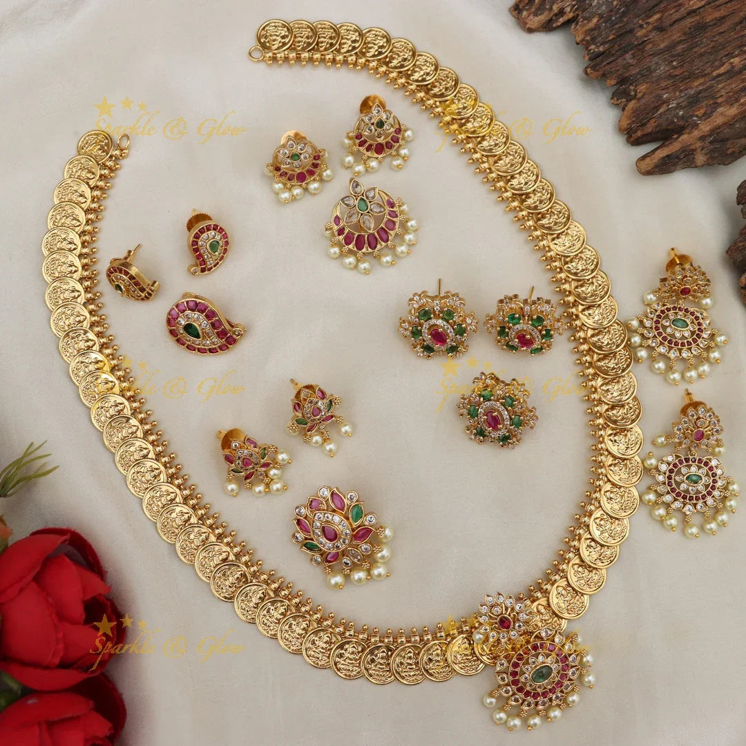 Exquisite Temple Long Necklace Set for Festive Elegance