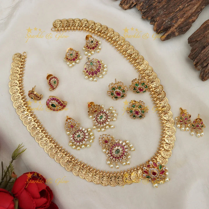 Exquisite Temple Long Necklace Set for Festive Elegance