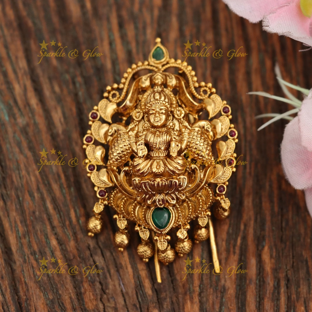 Exquisite Lakshmi Peacock Hairpin - Divine Elegance