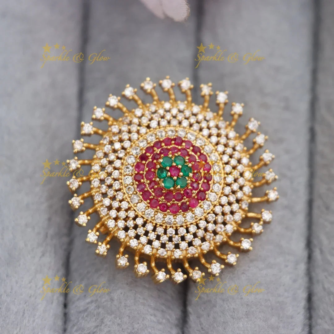 Sparkling Multicolor Floral Saree Pin for Every Occasion