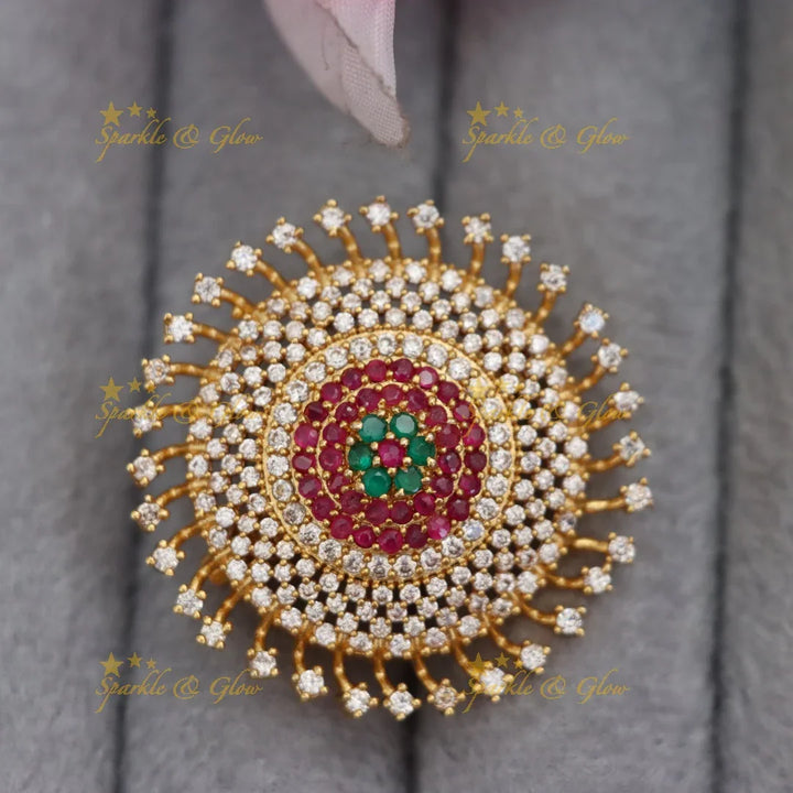 Sparkling Multicolor Floral Saree Pin for Every Occasion