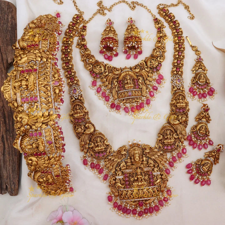 Exquisite Grand Lakshmi Peacock Bridal Jewellery Set