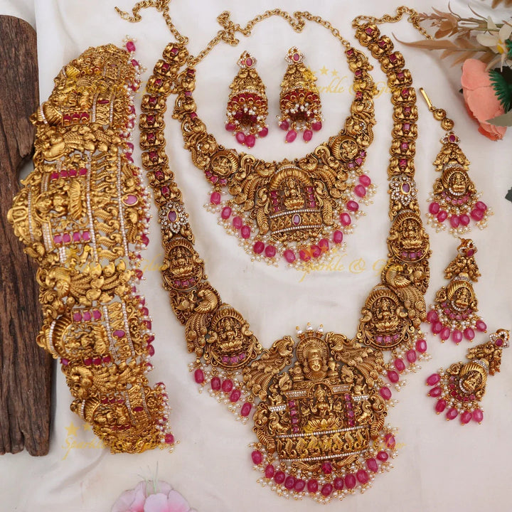Exquisite Grand Lakshmi Peacock Bridal Jewellery Set