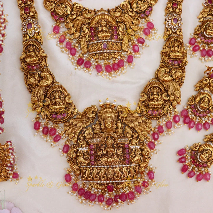 Exquisite Grand Lakshmi Peacock Bridal Jewellery Set