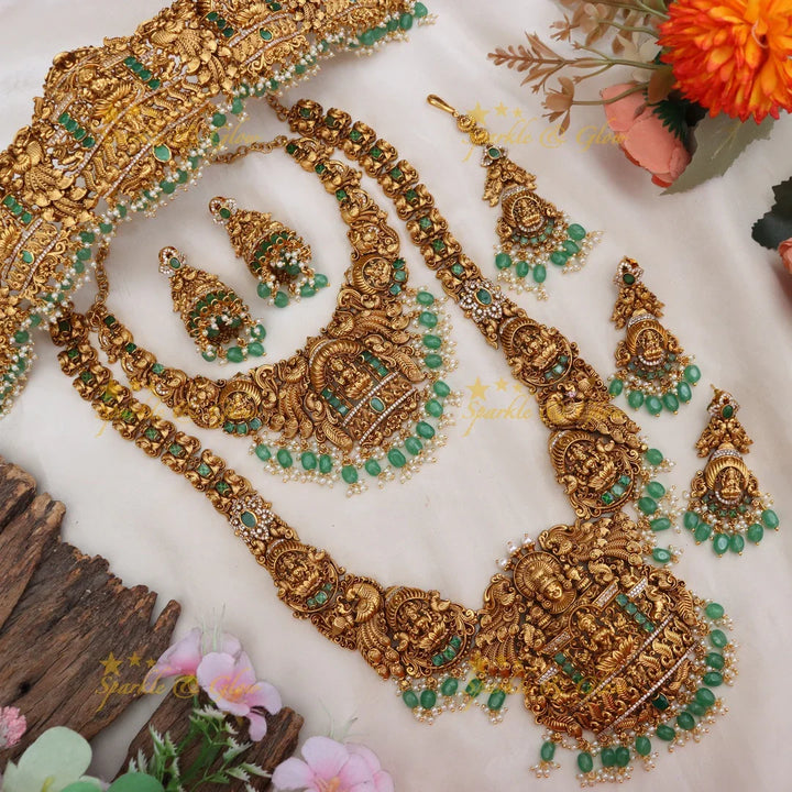 Exquisite Grand Lakshmi Peacock Bridal Jewellery Set