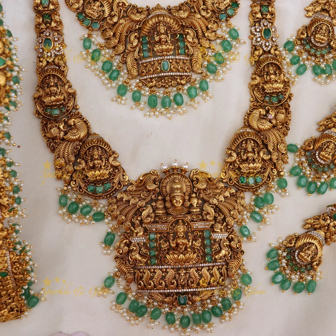 Exquisite Grand Lakshmi Peacock Bridal Jewellery Set