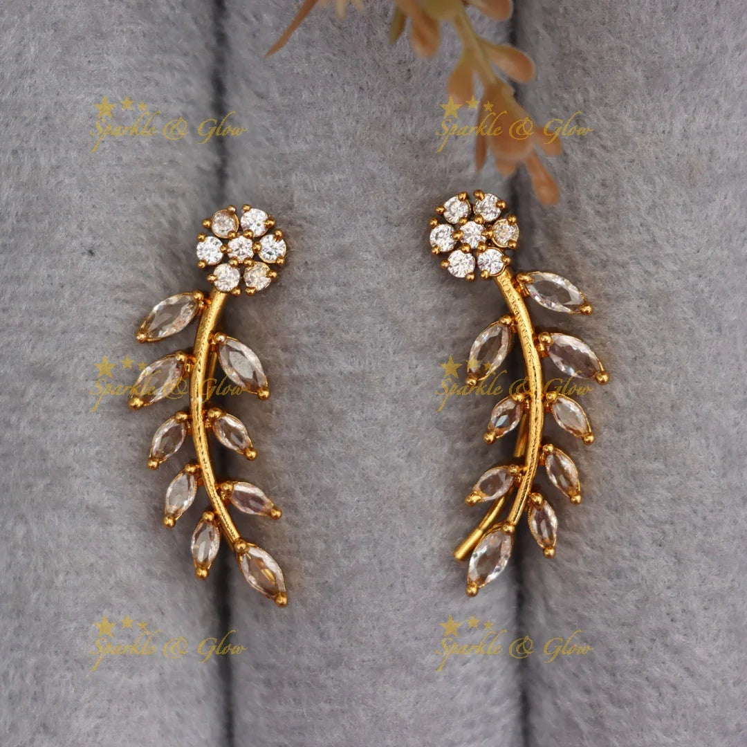 Stunning Gold Floral Earrings for Festive Glamour