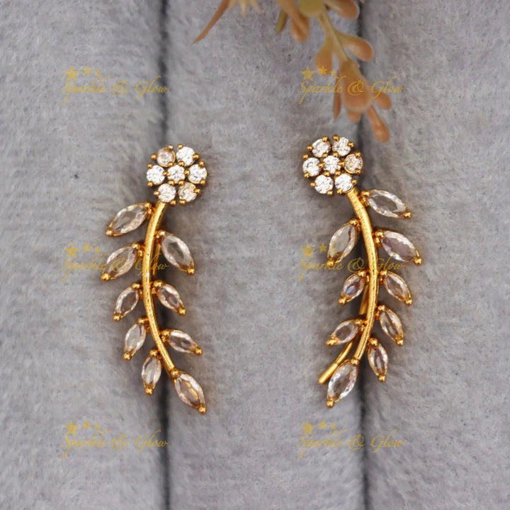 Stunning Gold Floral Earrings for Festive Glamour
