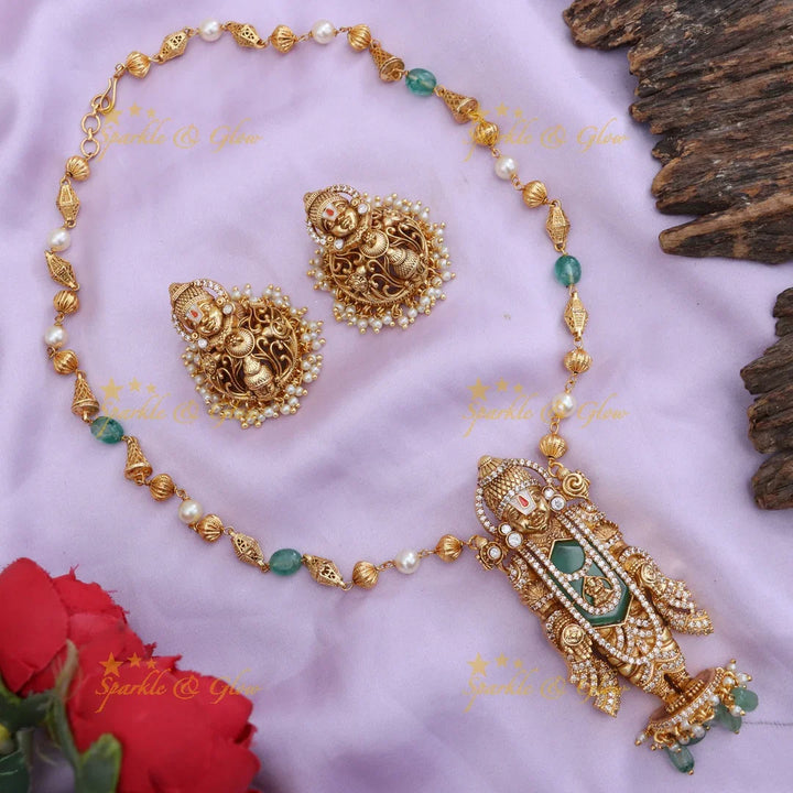 Exquisite Lord Venkateshwara Pearl Necklace Online