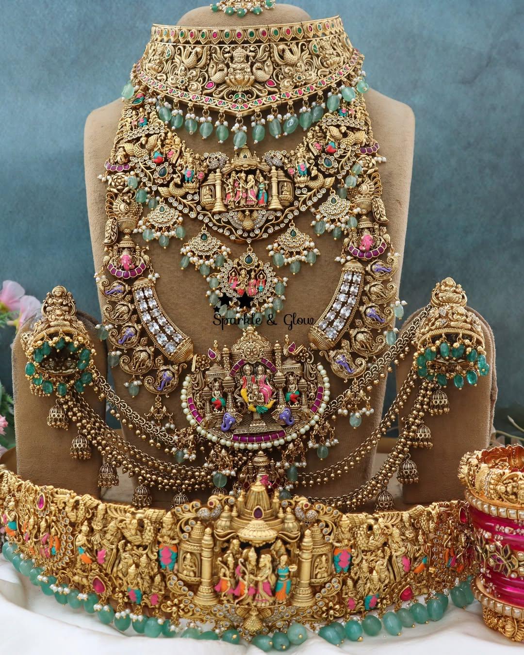 Exquisite Grand Vishnu Padmavathi Imitation Bridal Set