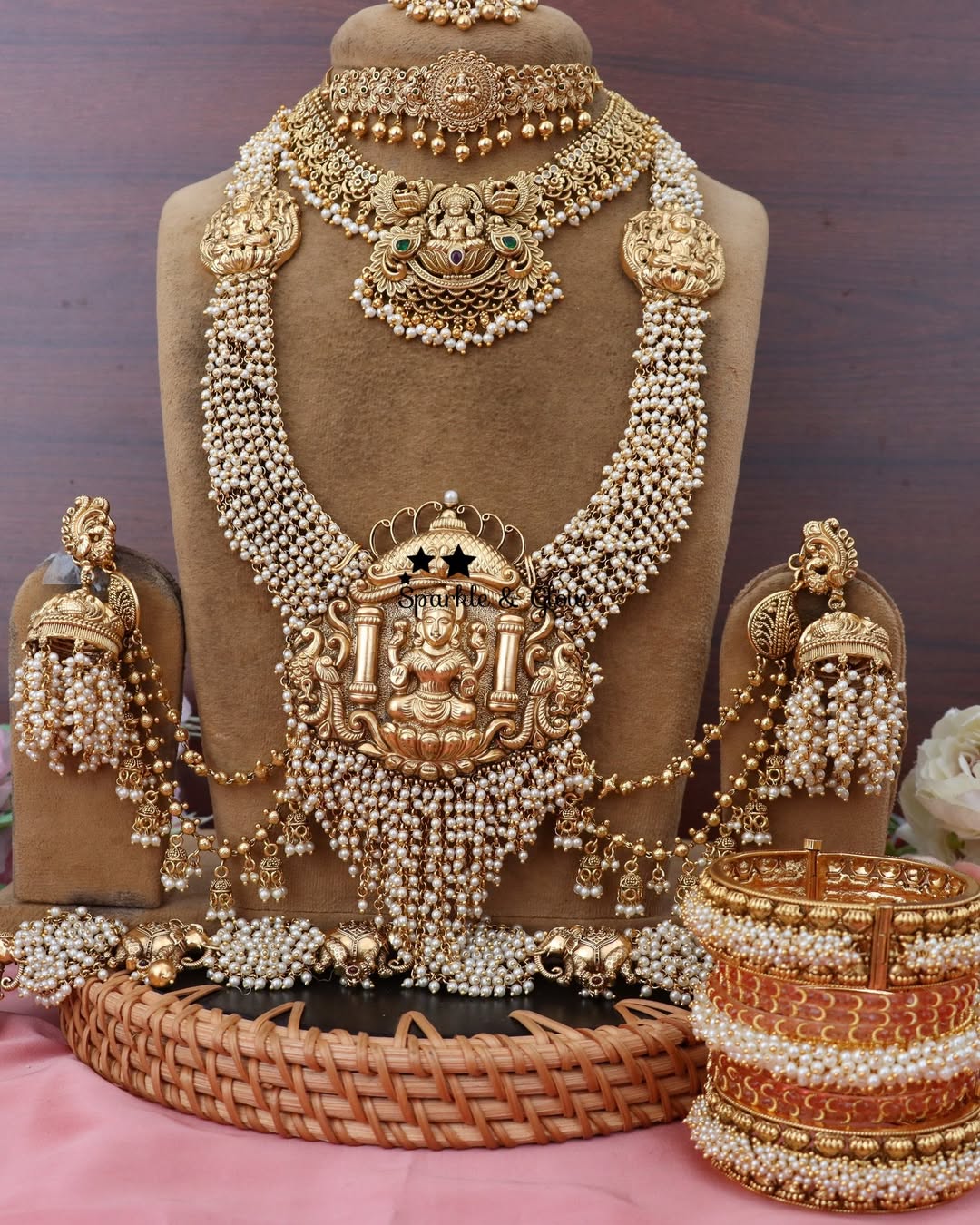 Exquisite Lakshmi Pearl Necklace for Radiant Brides