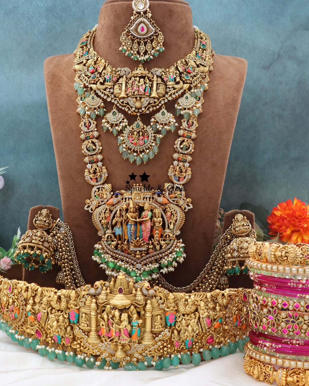 Exquisite Indian Bridal Meenakari Jewellery Set