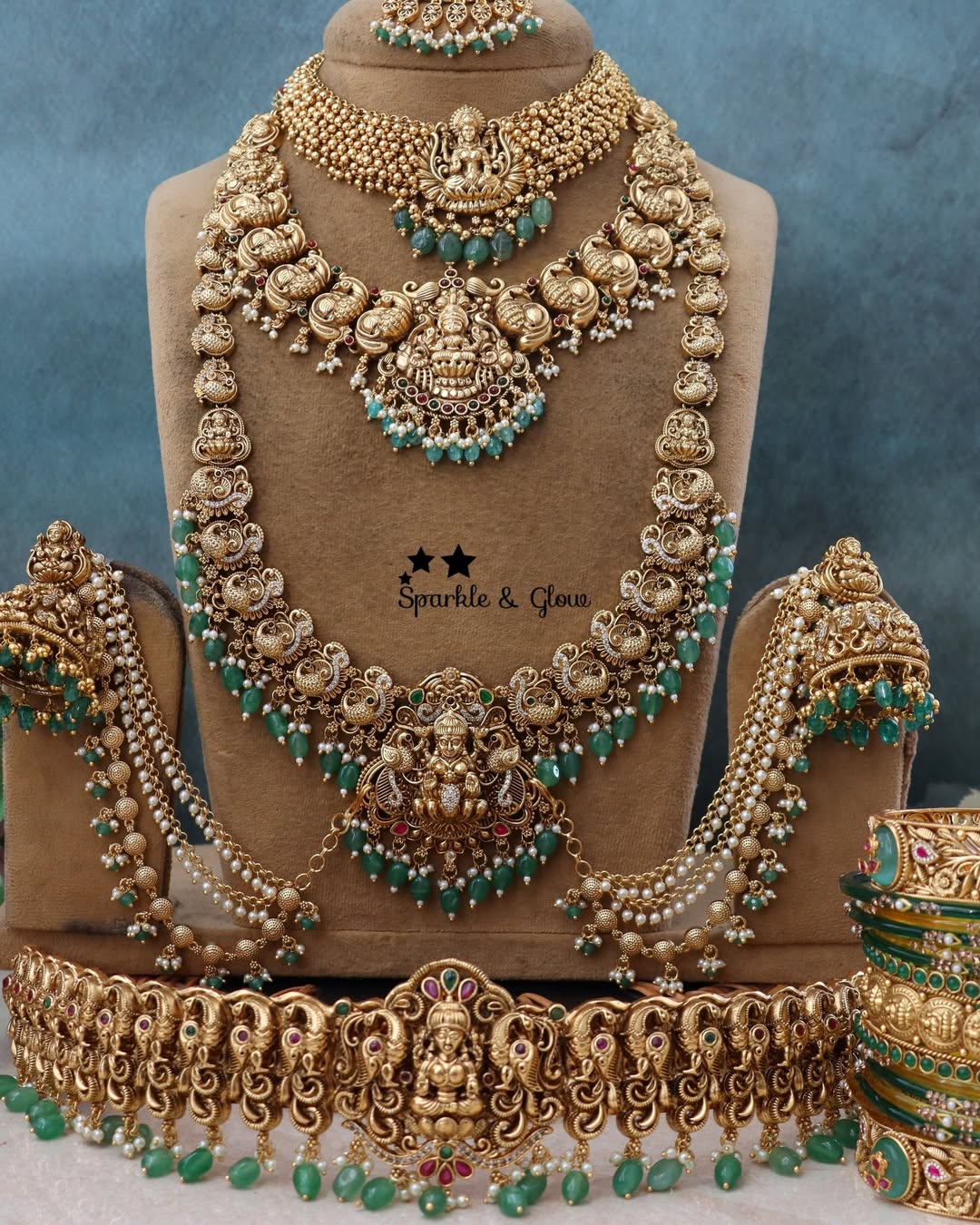 Exquisite Lakshmi Temple Bridal Jewellery Set Online