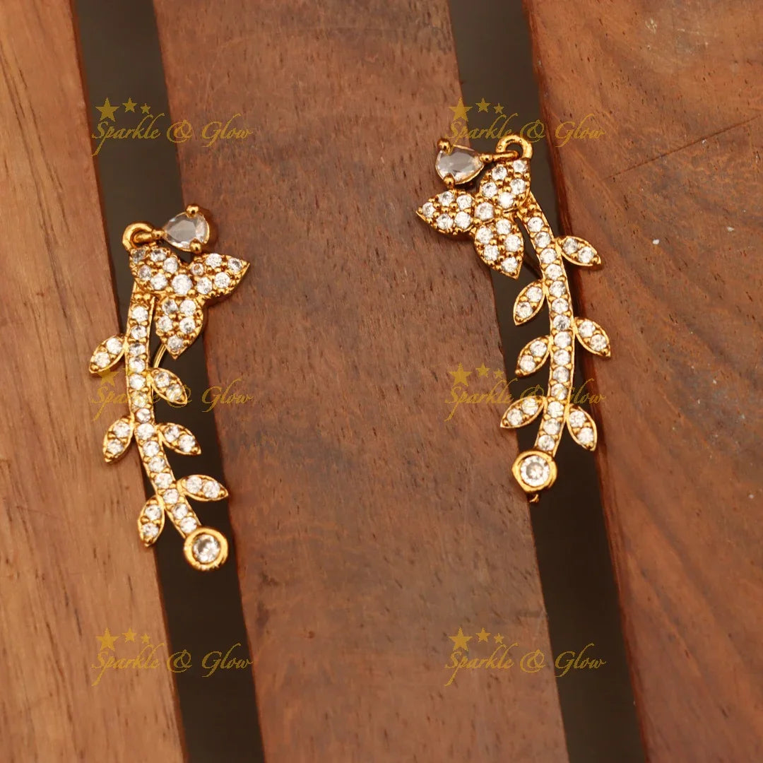 Sparkling Gold-Toned Ear Cuffs for Festive Elegance