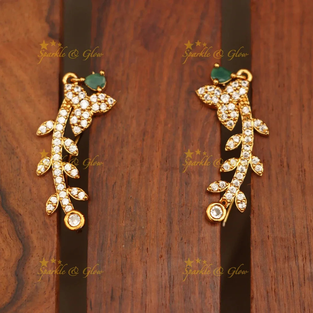 Sparkling Gold-Toned Ear Cuffs for Festive Elegance