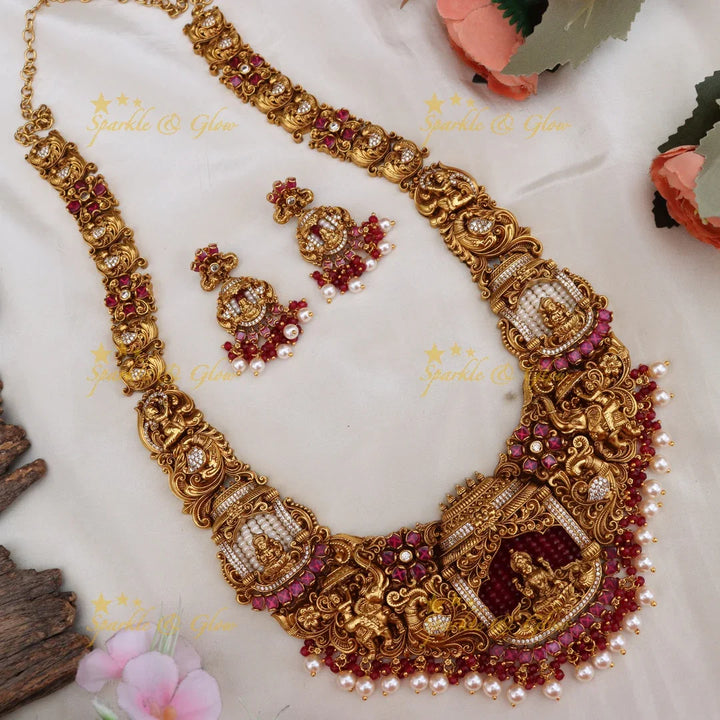 Majestic Gold Temple Necklace for Every Celebration