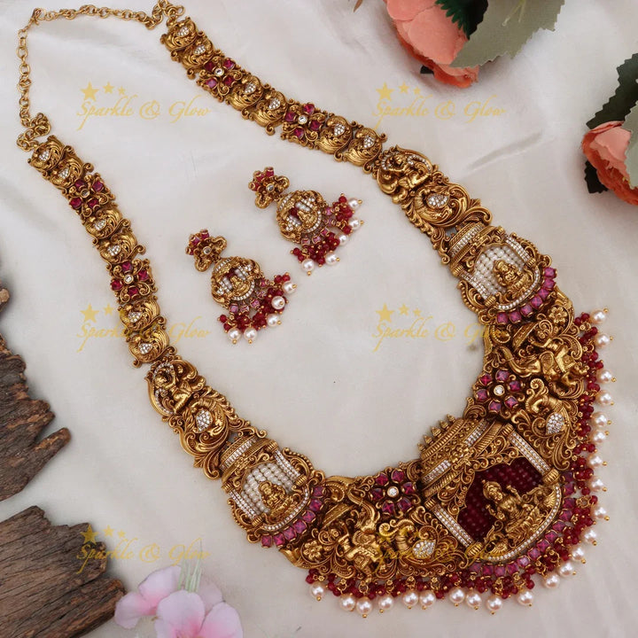 Majestic Gold Temple Necklace for Every Celebration