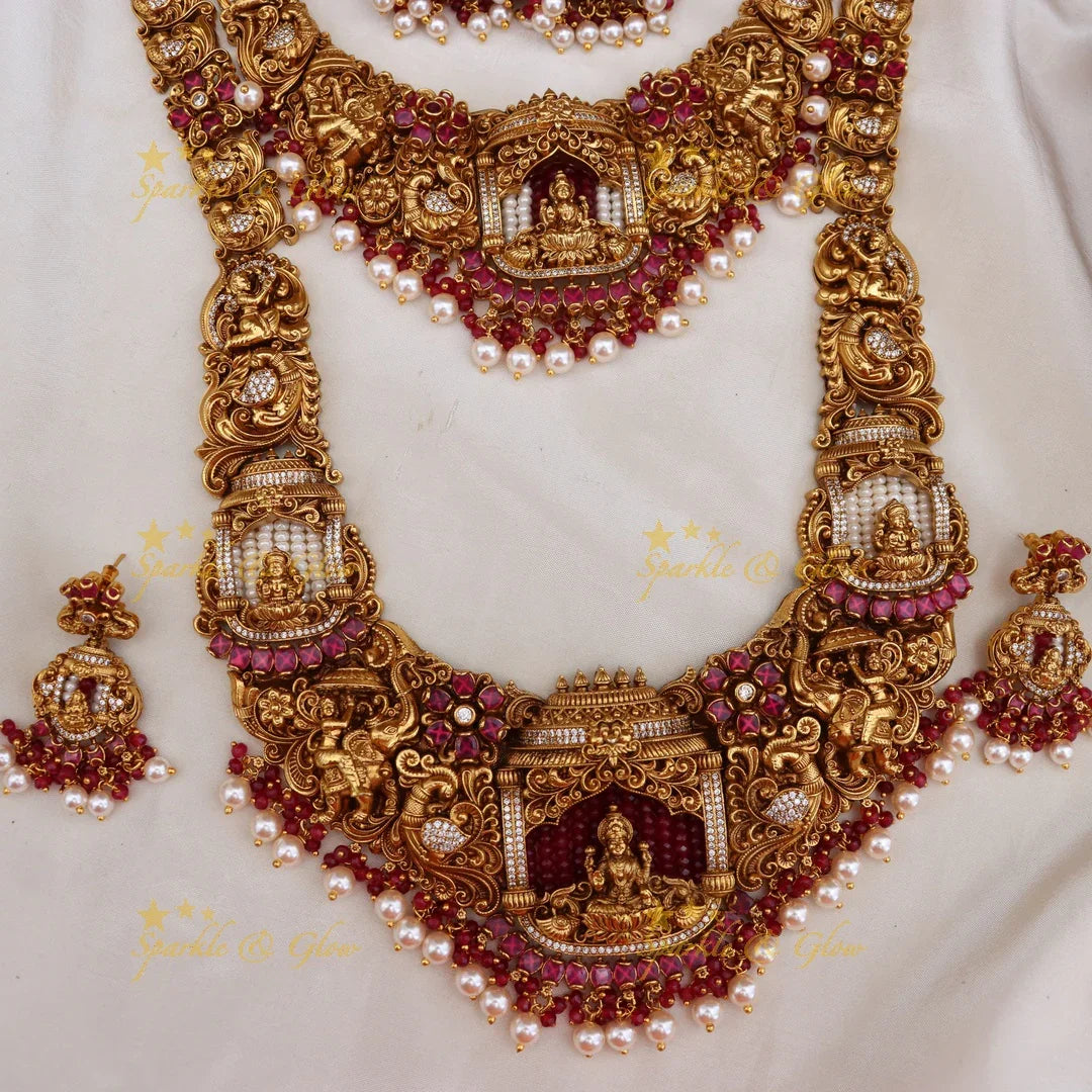 Exquisite Temple Bridal Jewelry Set with Lakshmi Design