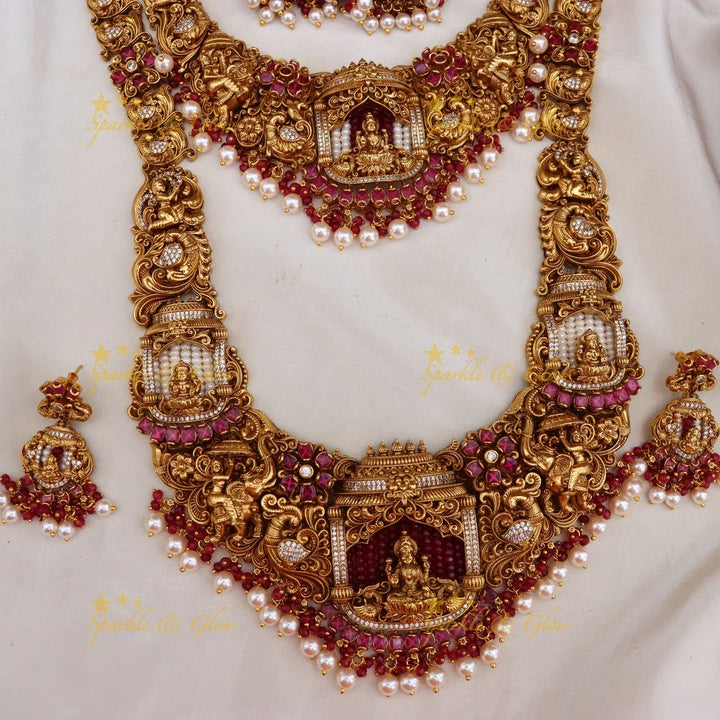 Exquisite Temple Bridal Jewelry Set with Lakshmi Design
