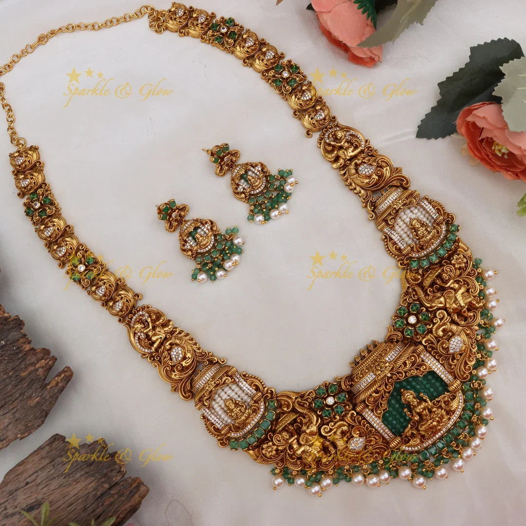 Majestic Gold Temple Necklace for Every Celebration