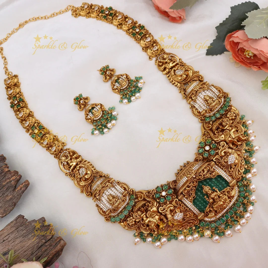 Majestic Gold Temple Necklace for Every Celebration