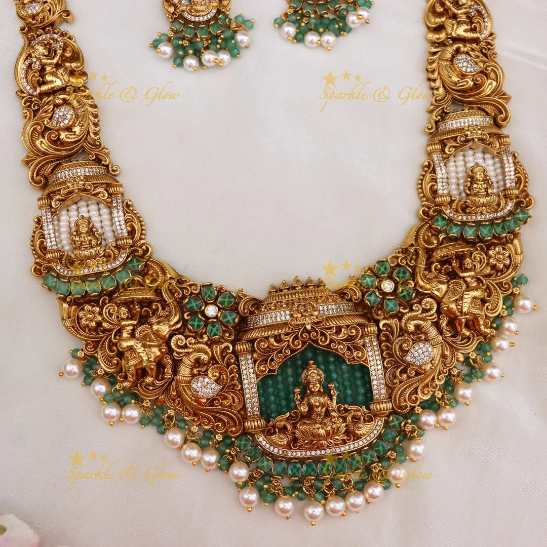 Majestic Gold Temple Necklace for Every Celebration