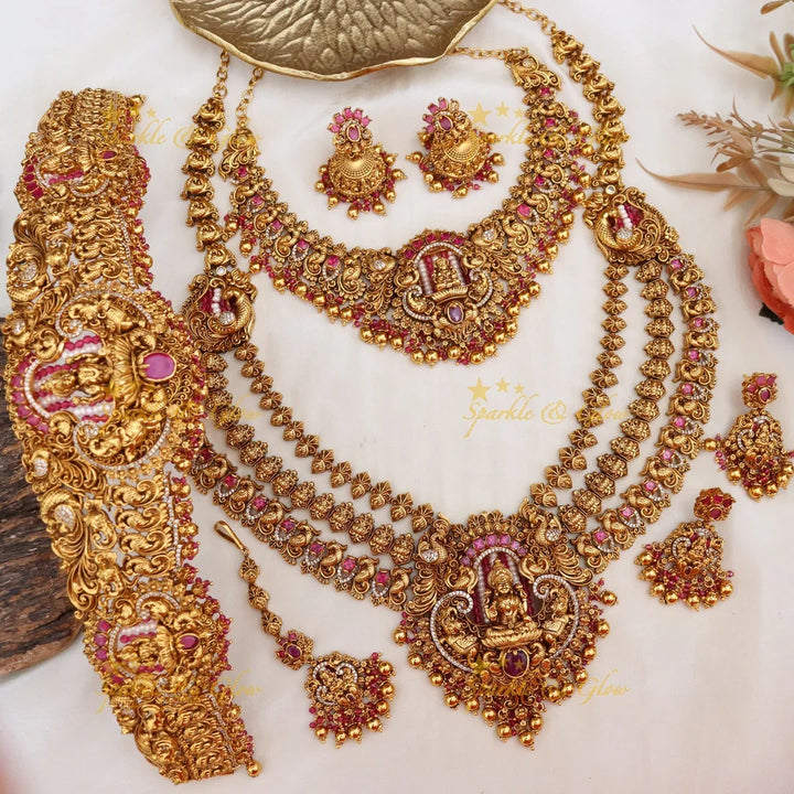 Exquisite Lakshmi Temple Bridal Jewellery Set