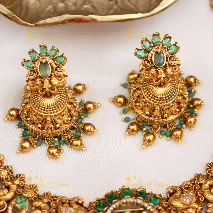 Exquisite Lakshmi Peacock Temple Necklace – Sparkle & Glow