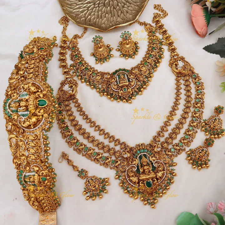 Exquisite Lakshmi Temple Bridal Jewellery Set