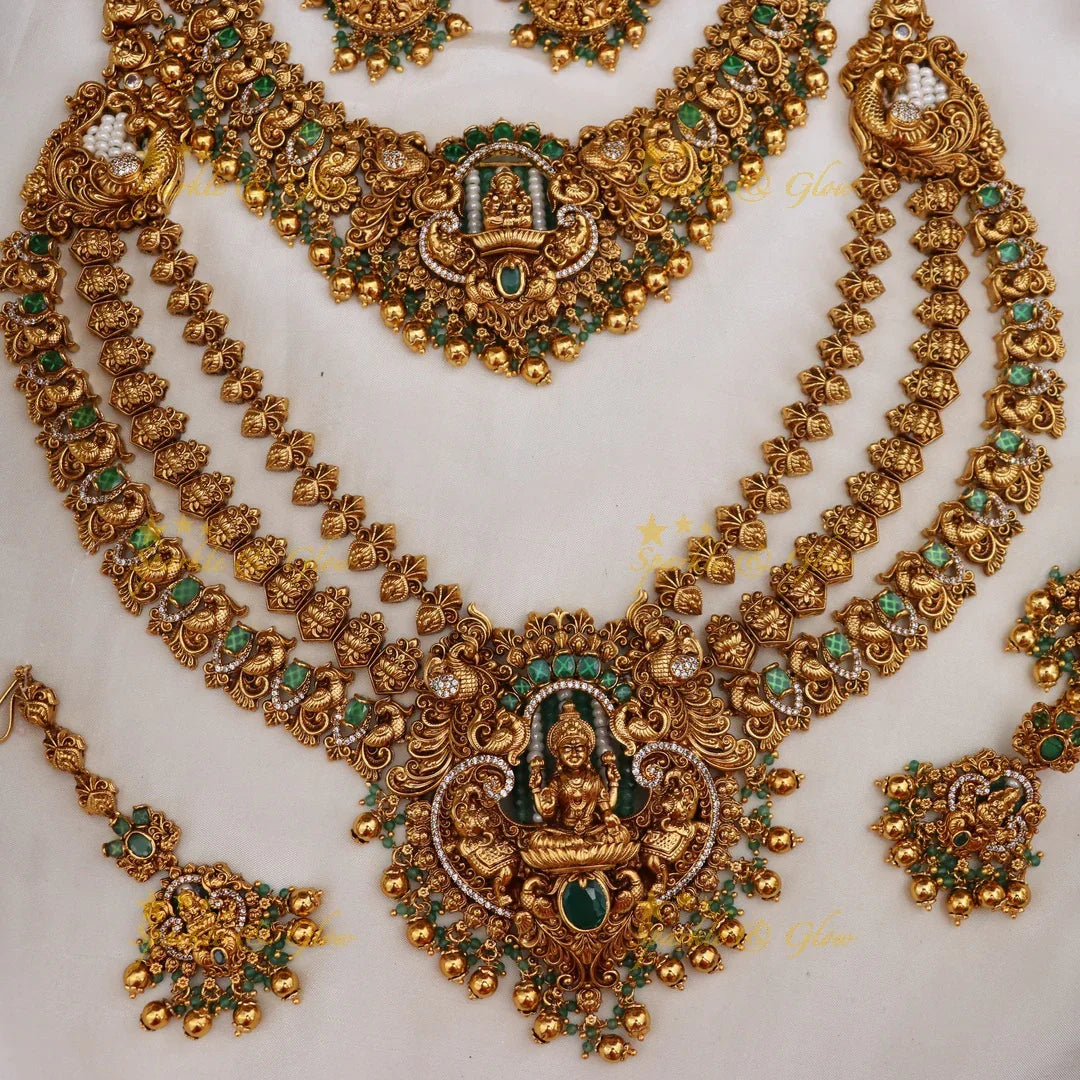 Exquisite Lakshmi Temple Bridal Jewellery Set