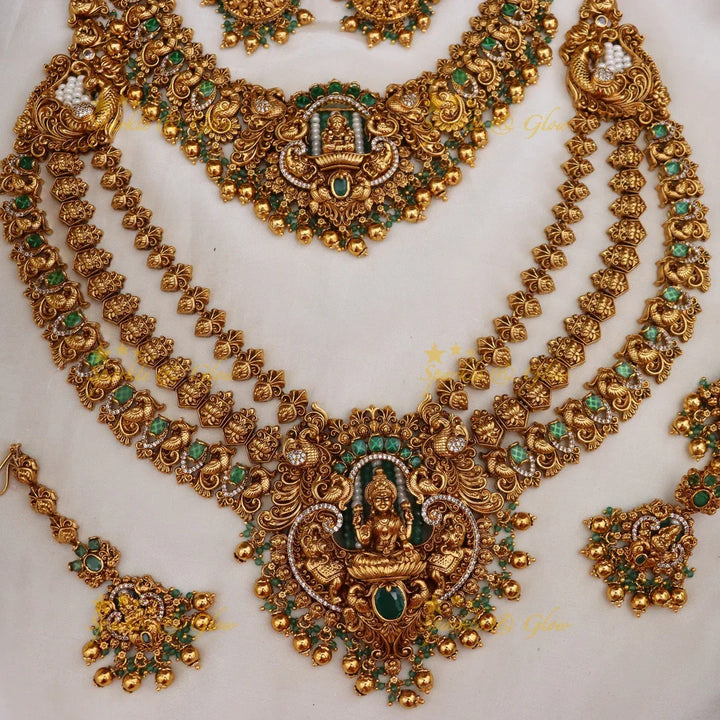 Exquisite Lakshmi Temple Bridal Jewellery Set