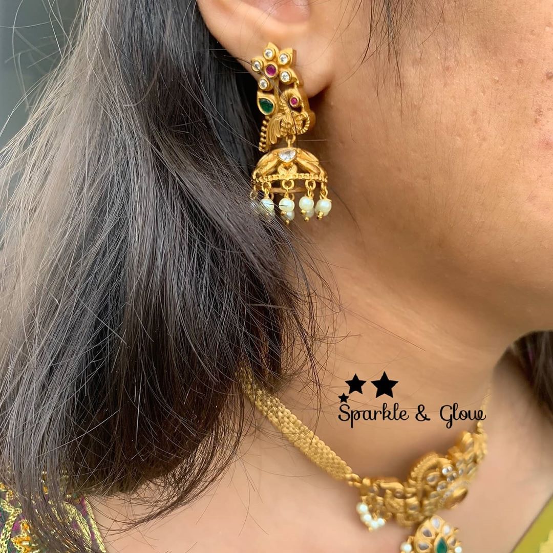 CZ stone peacock high neck choker