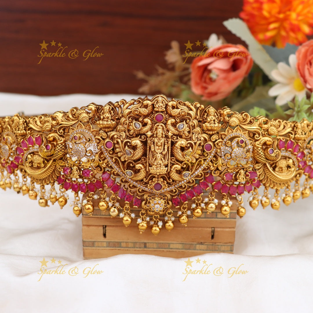 Exquisite Temple Motif Wedding Hipbelt | Sparkle & Glow