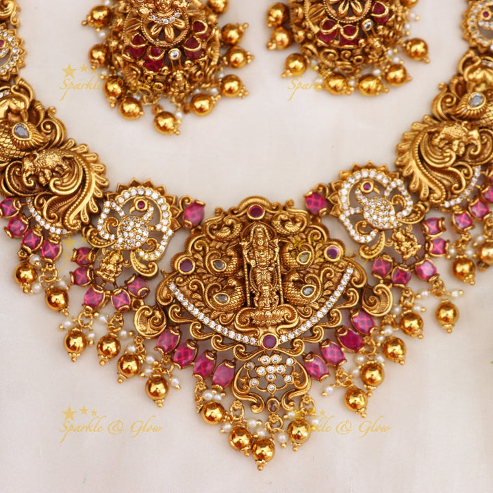 Gold-Like Temple Necklace for Weddings and Festivals
