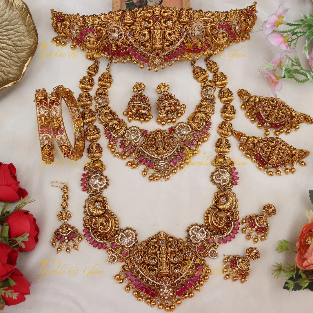 Sparkling Grand Lakshmi Bridal Jewelry Set Online