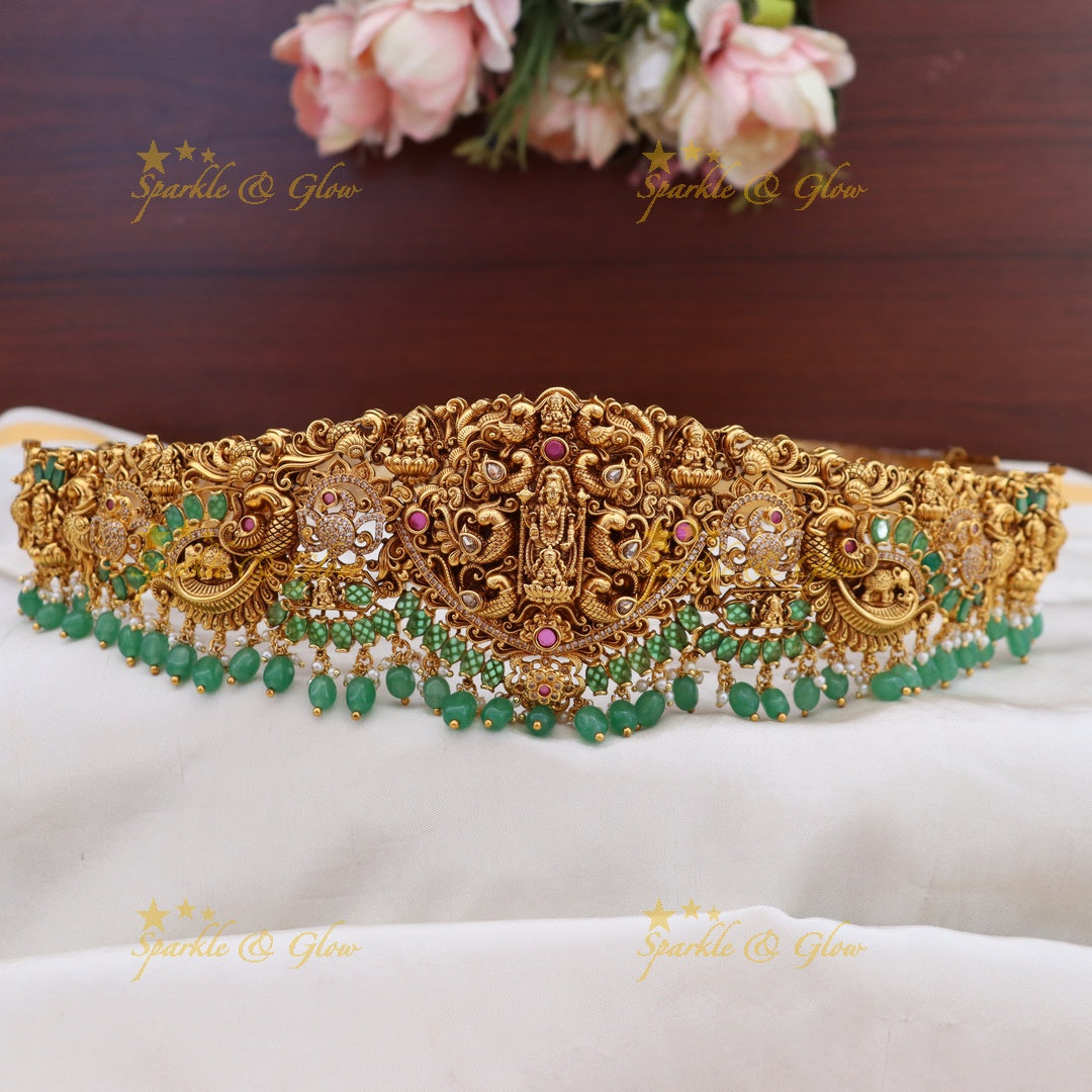 Exquisite Temple Motif Wedding Hipbelt | Sparkle & Glow