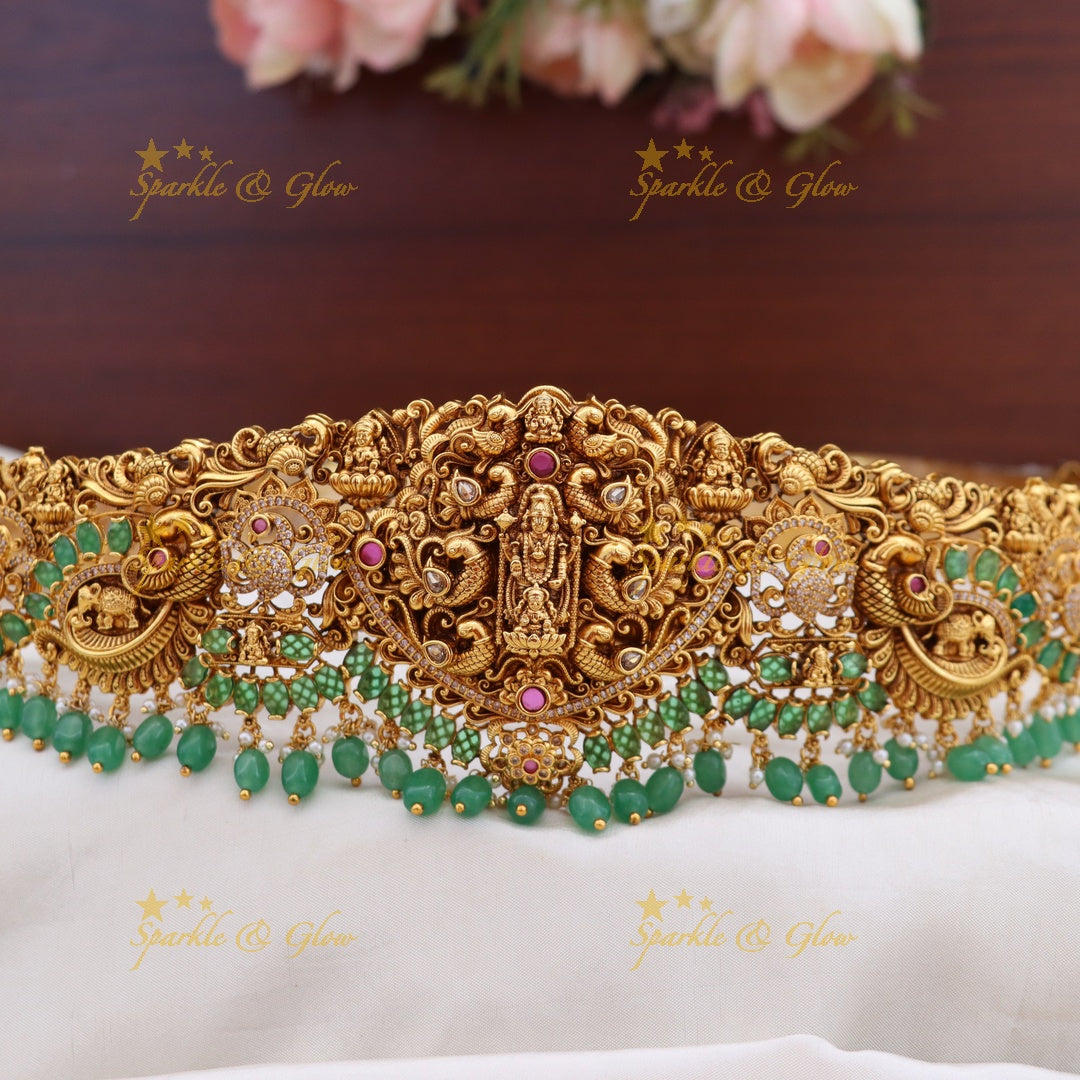 Exquisite Temple Motif Wedding Hipbelt | Sparkle & Glow