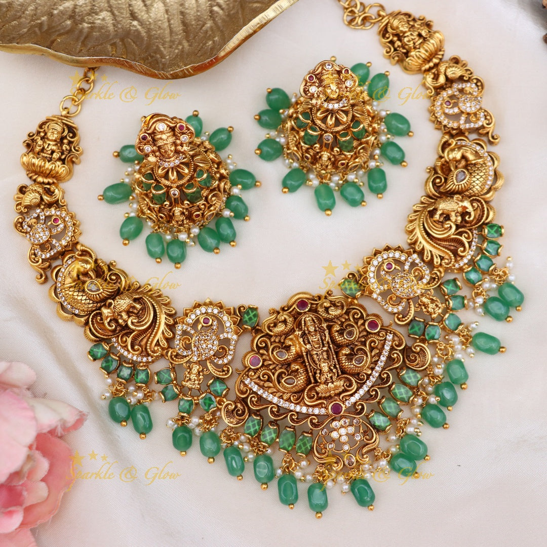 Gold-Like Temple Necklace for Weddings and Festivals