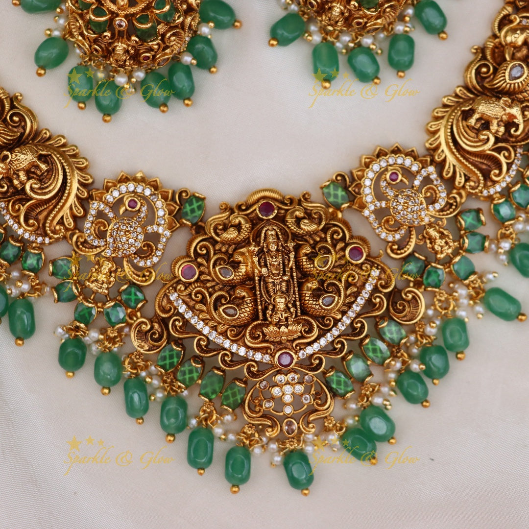Gold-Like Temple Necklace for Weddings and Festivals