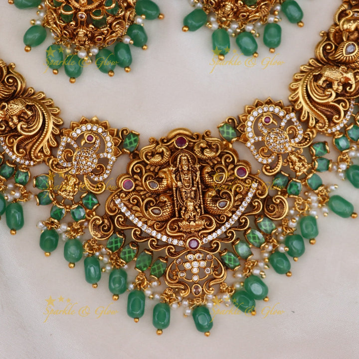Gold-Like Temple Necklace for Weddings and Festivals