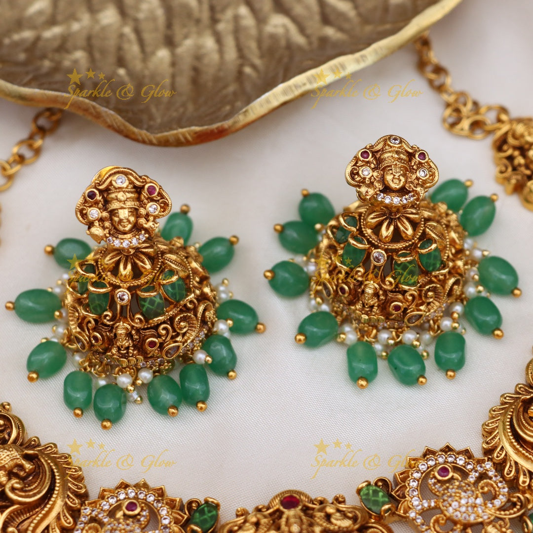 Gold-Like Temple Necklace for Weddings and Festivals