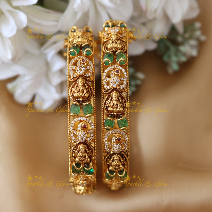 Exquisite Temple Gold Bangles for Festive Elegance